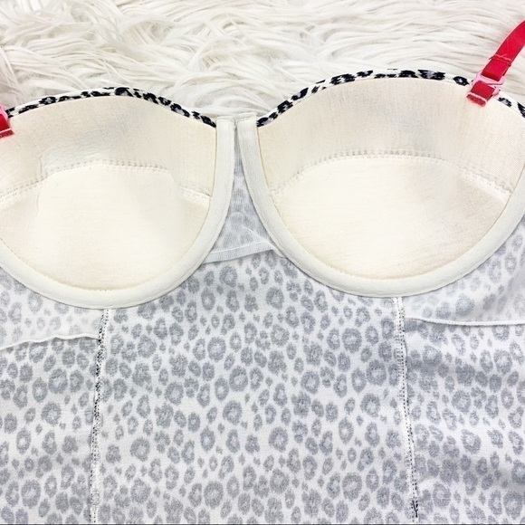 Flirtitude Bustier Top Leopard Print Skull Charm Silky - Picture 7 of 9